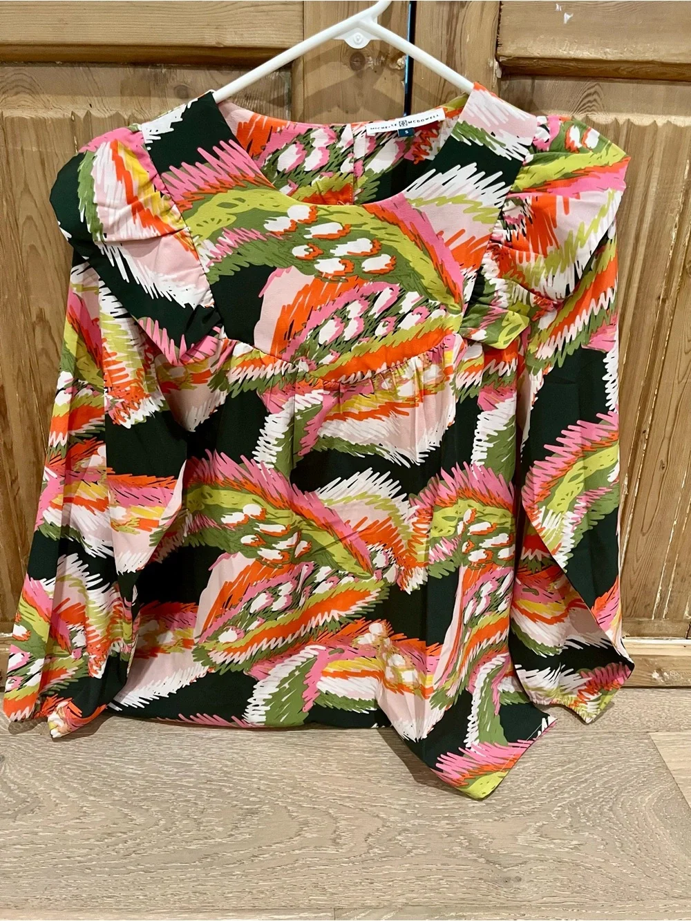 Bright Multi-Color Printed V-Neck Blouse - Picture 1 of 1